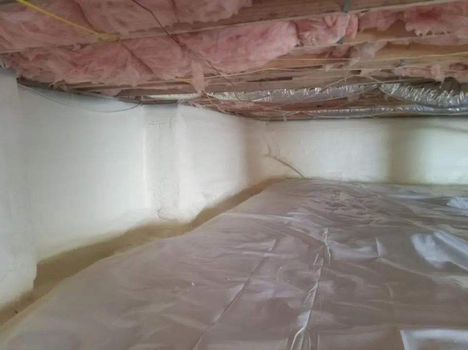 Crawl space encapsulation with closed-cell spray foam for Attic Insulation in Pocatello